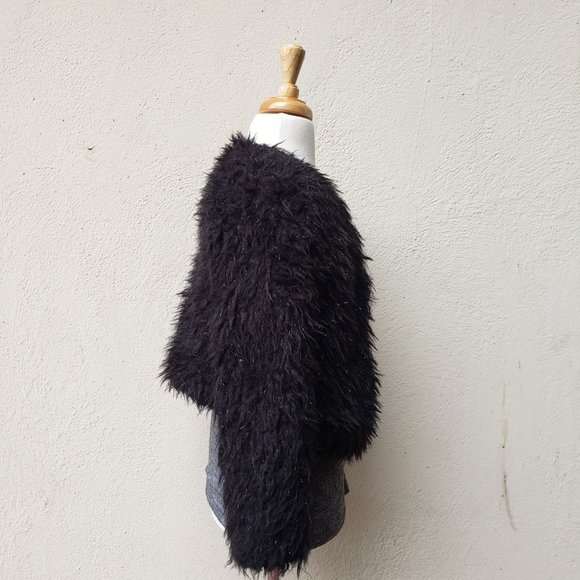 H&M Black Faux Fur Girl's Jacket | 8-10 - Picture 4 of 8